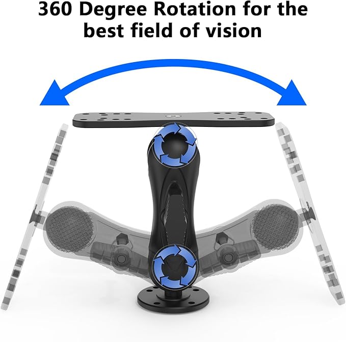 Aobelieve Aluminum Fish Finder Mount for Lowrance, Garmin and Humminbird, C-Size 1.5 Inch Ball, 5.19 Inch Arm, Heavy Duty Adjustable Marine Electronics Mount for Boat & Kayak, Black