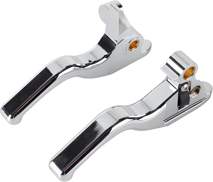 3 Finger 5.9" CNC Shorty Hand Control Lever Kit Brake Clutch Levers Fit for Harley Touring Electra Glide Highway King Ultra Limited 2008-2013, 2021-2024(Chrome)