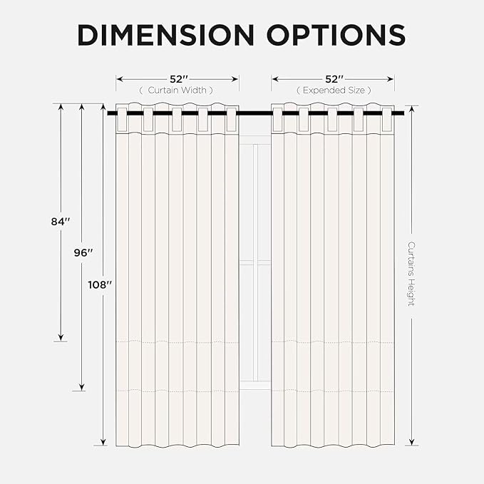Joydeco 84 Inch 60% Blackout White Curtains 2 Panels,Elegant Soft Sheer Curtains for Bedroom,Thermal Insulated Black Out Drapes for Living Room,Rod Pocket Back Tab Drapes(W52 x L84 Inch,Greyish White)