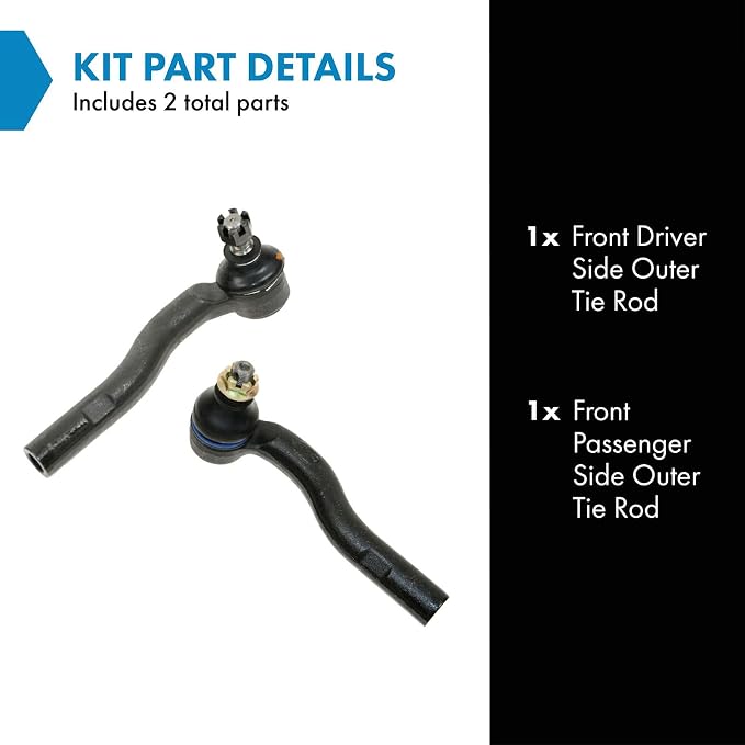 TRQ Outer Driver and Passenger Side Tie Rod Set 2 Piece Compatible with 1990-1994 Lexus LS400 1998-2005 Lexus GS300 1998-2000 GS400 2001-2005 GS430 2002-2010 SC430