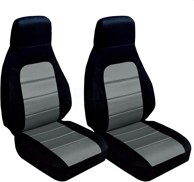 Totally Covers Compatible with 1990-2000 Mazda MX-5 Miata Seat Covers: Black and Steel Gray (22 Colors) Bucket