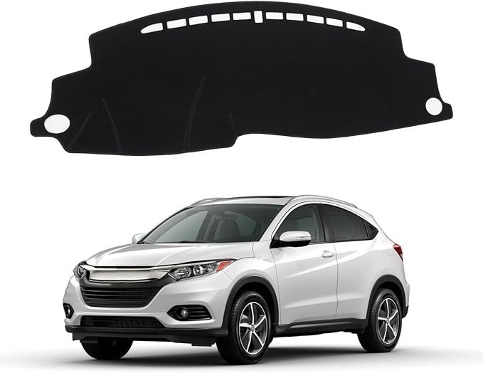 KUST Black Dash Cover for Honda HR-V HRV 2016-2021 2022 Dashboard Cover Non-Slip Center Console Dash Cover Interior for Honda HR-V HRV Accessories Custom Fit Dash Mat Sunshade Windshield Glare