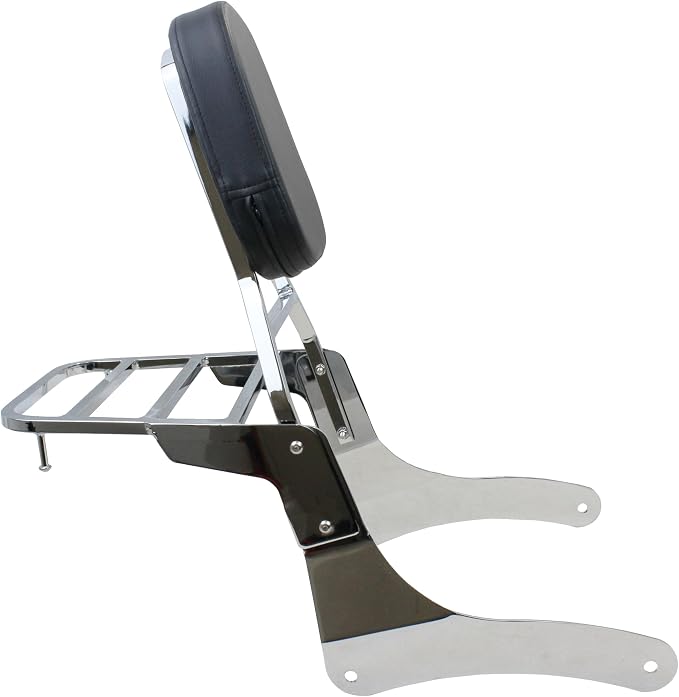 YHMOTO Passenger Backrest Sissy Bar with Luggage Rack for Kawasaki Vulcan 900 VN900 Classic Custom 2006-2025 (New Style-Chrome)
