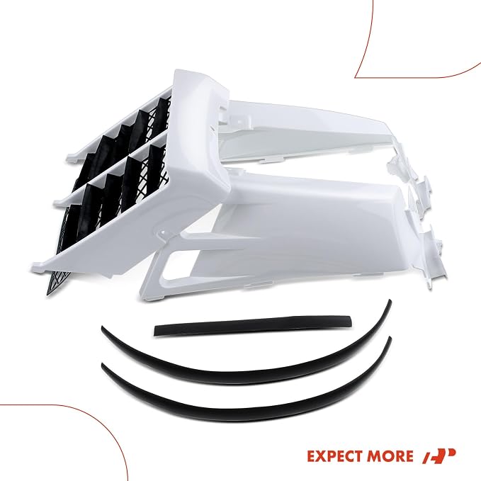A-Premium White Plastic Gas Tank Side Covers with Grill | Compatible with Yamaha Banshee 350 1987-2006 2-PC Set