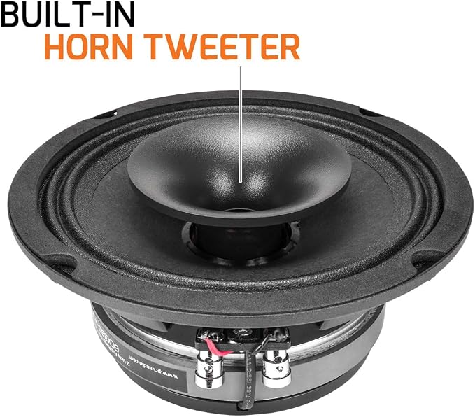 PRV AUDIO 6.5" Shallow Coaxial Car Audio Speaker 2X 6CX380-4 Slim Loudspeakers with Built-in Tweeter Driver and Grill Included 380 Watts 4 Ohm (2 Speakers) Bundle