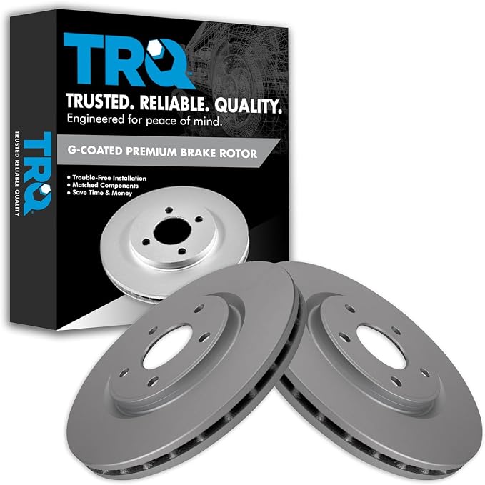 TRQ Front Brake Rotor Set Compatible with 12-19 Chrysler 11-20 Dodge 13-15 Ram