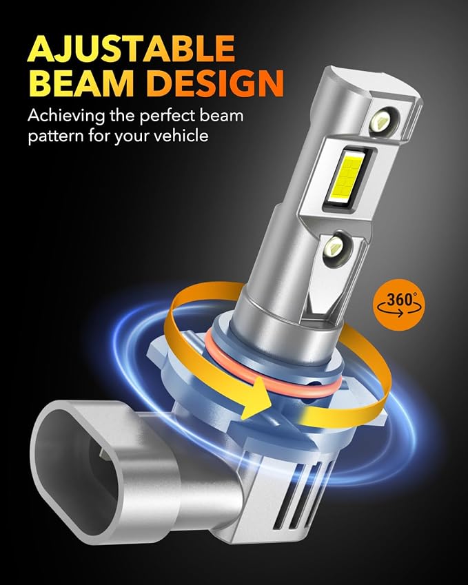 OXILAM 9012 HIR2 LED Light Bulb, 12X Brighter 6500K White, Anti-Flicker, 60,000Hrs Lifespan, Plug and Play, IP68, HIR2 9012 Fog Compatible with Cars Trucks SUVs, Pack of 2