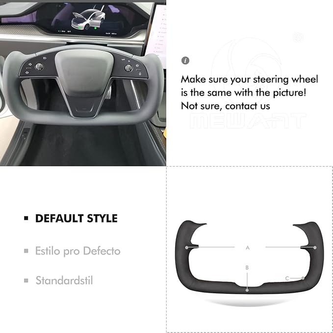 MEWANT Stitching Steering Wheel Cover for Tesla Model S Yoke Model X Tesla Yoke Steering Wheel Wrap Model S Accessories