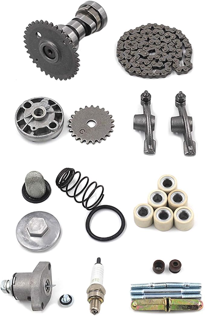 Complete GY6 Cylinder Head Rebuild Kits with valves, Trkimal 57.4mm 150cc Big Bore Upgrade Kits for 4 stroke 157QMJ Engines Chinese scooter moped parts, GY6 Engine parts Sunl Roketa Peace