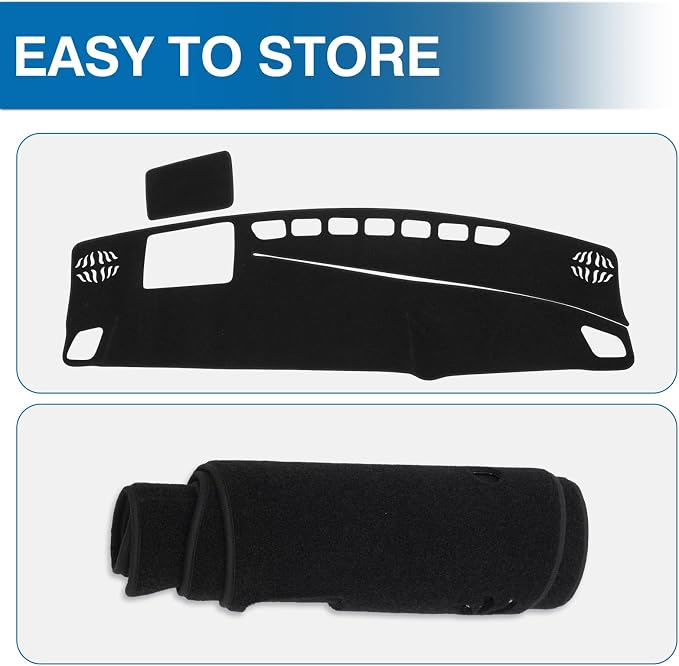 KUST Black Dash Cover Compatible with Toyota Crown 2023-2026 (with HUD) (NOT fit Crown Signia) Polyester Dashboard Cover Non-Slip Dash Protector Accessories for Crown Custom Fit Dash Mat No Glare