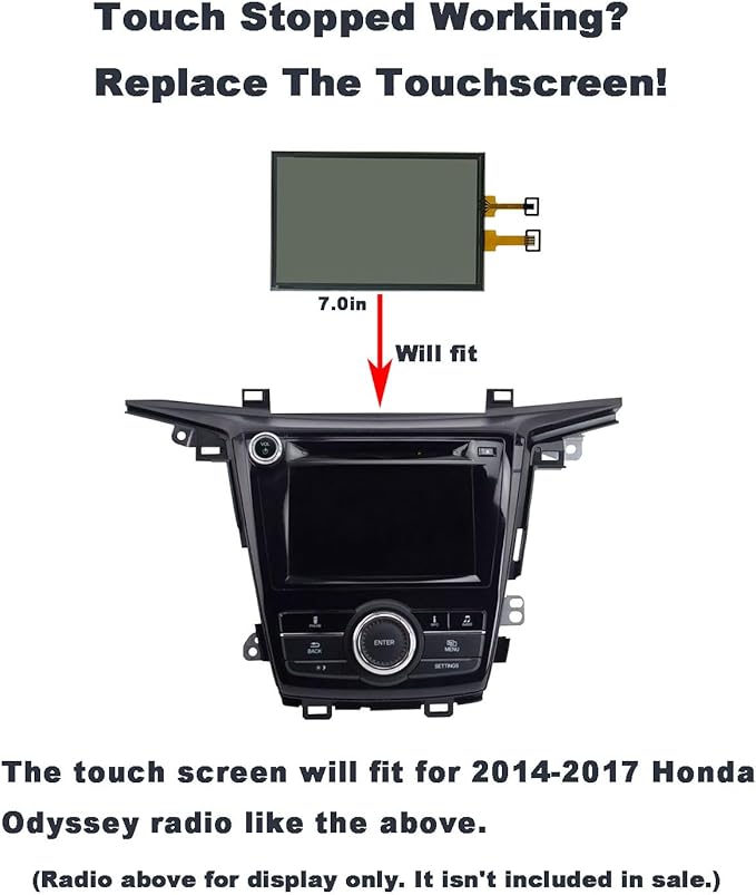 Navigation Touch Screen Digitizer Fit for Acura TLX MDX and Honda Odyssey Radio Stereo LCD Display Monitor 7.0-inch GPS NAV Media Audio Head Unit in Dash Glass Panel Fixed GZTAUTO