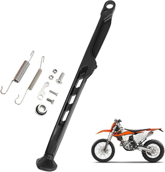 Dirt Bike Kickstand Side Stand Support Stand with Springs 2024 Style for XC EXC EXC-F TE TX FE EX EC ES 125 150 250 300 350 450 500 2023-2024-Black