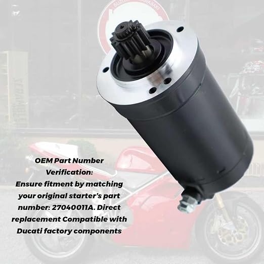 LOONGPART Starter Motor Compatible with Ducati Superbike 748 916 996 998 Supersport 400SS 600SS 750SS 27040011A 128000-6050 128000-6051 Compatible with M-900 MH900E