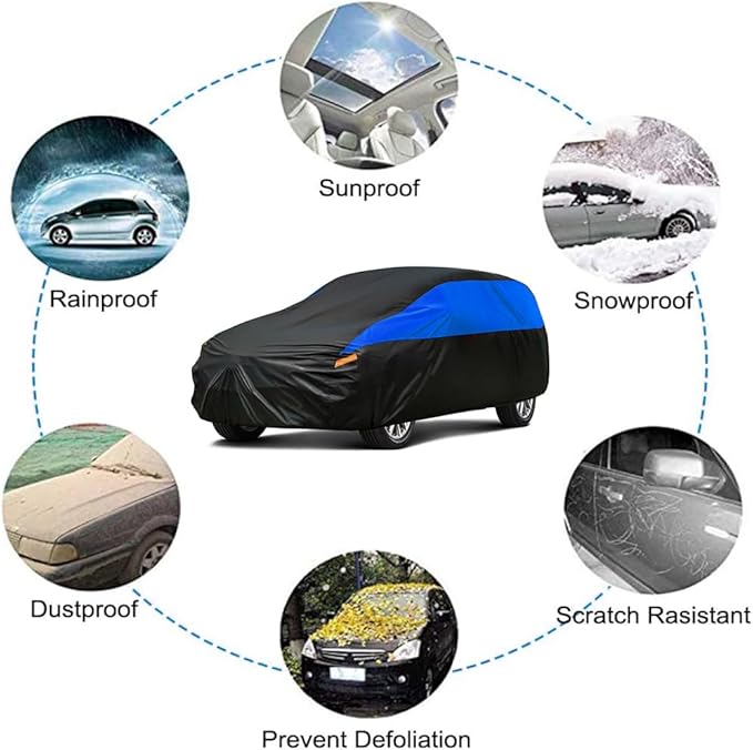 GUNHYI Car Cover for Automobiles All Weather Waterproof, Universal Fit Honda Civic Hatchback, Ford Fiesta, Volkswagen Golf, Toyota Matrix, Chevy HHR, Chrysler PT Cruiser etc.