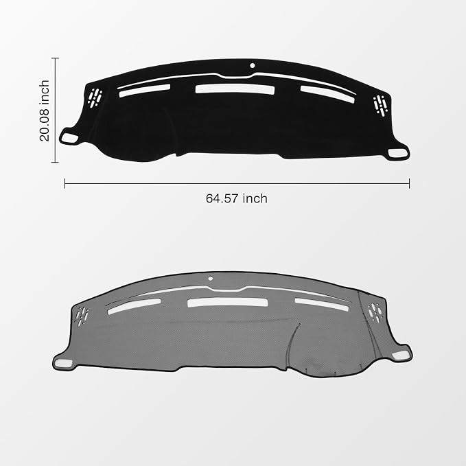 KUST Black Dash Cover for 2009-2018 Dodge Ram 1500 2500 3500 Non-Slip Dashboard Cover Polyester Dashboard Mat Pad Interior Accessories for Ram Pickup Custom Fit Dash Mat No Glare