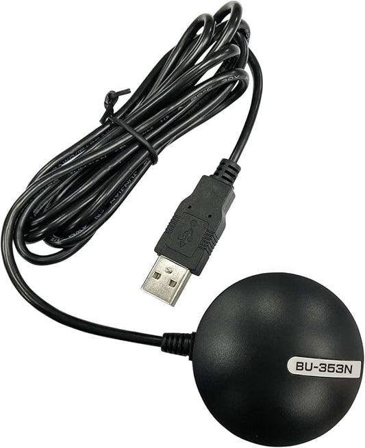 GlobalSat BU-353N USB GPS Receiver, Black, Made in Taiwan