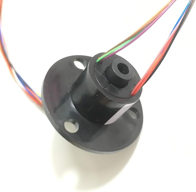 Taidacent Hollow Slip Ring Rotary Electrical Contact 2/4/6/12 Road Collector Ring Conductive Electric Motor Slip Ring Rotating Connector (12 Wire 2A Inner Hole 5mm Outer Diameter 22mm)