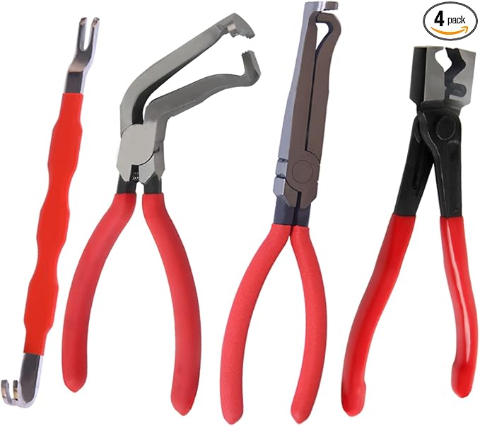 Automotive Electrical Disconnect Pliers Kit - 4PC Connector Removal Tool for Cars, Wire Terminal Separator & Hose Clamp Pliers Set, Non-Damaging Plug Disconnect Tool for Mechanics & DIY