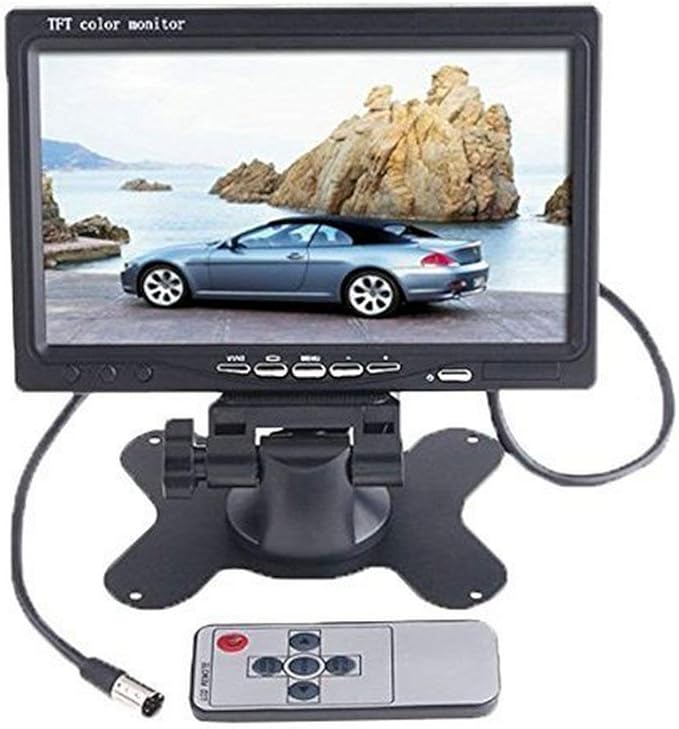 BW 7 inch High Resolution 800 * 480 TFT Color LCD Car Rear View Camera Monitor Support Rotating The Screen and 2 AV Inputs