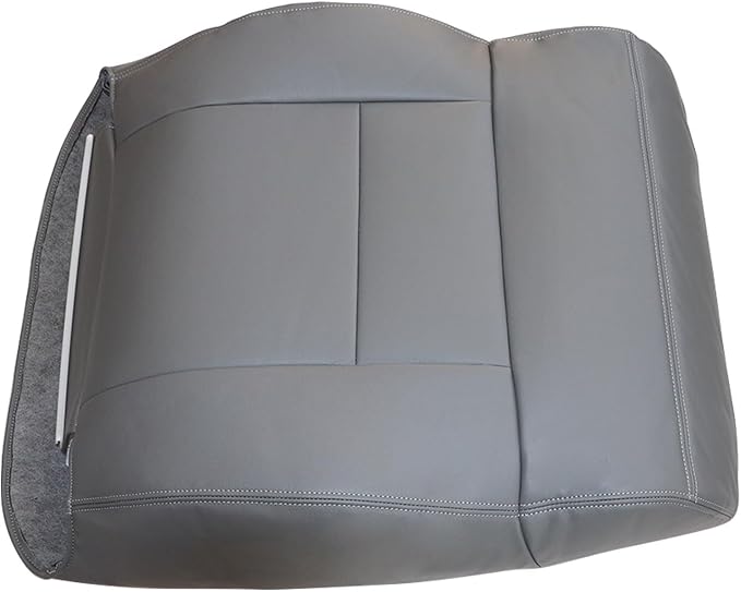 SecosAutoparts Driver Side Bottom & Top Lean Back Replacement Leather Seat Cover Med Flint Gray Compatible with Ford F-150 2004 2005 2006 2007 2008