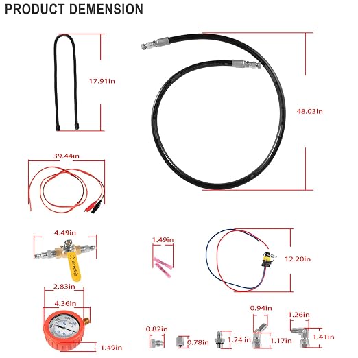 Hpop Test Tool High Pressure & Air Leak Test Gauge Tool Kit Fit for 1994-2007 Ford F250 F350 6.0L & 7.3L Powerstroke