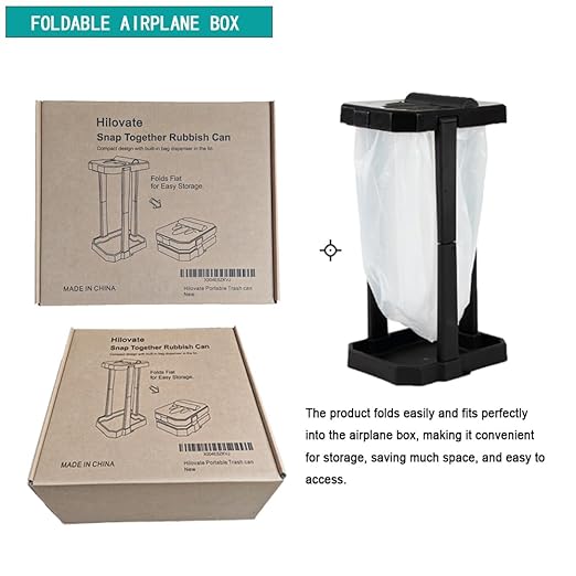 Car Trash Can Collapsible, Portable Vehicle Garbage Bin with Reinforced Frame, Trash Bag Holder & 20 Count Trash Bags for RV, Camping, Home, and Outdoors