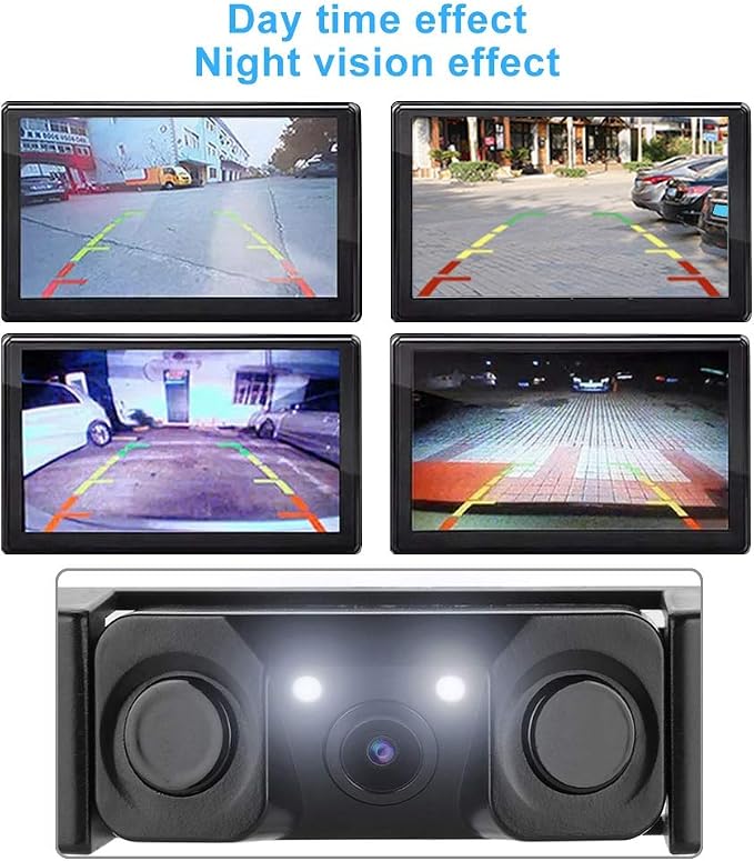 Car License Plate Frame Backup Camera Parking Sensor, 170° View Angle Universal IP67 Car License Plate Frame Camera, Vehicle Universal Reversing Assist Security