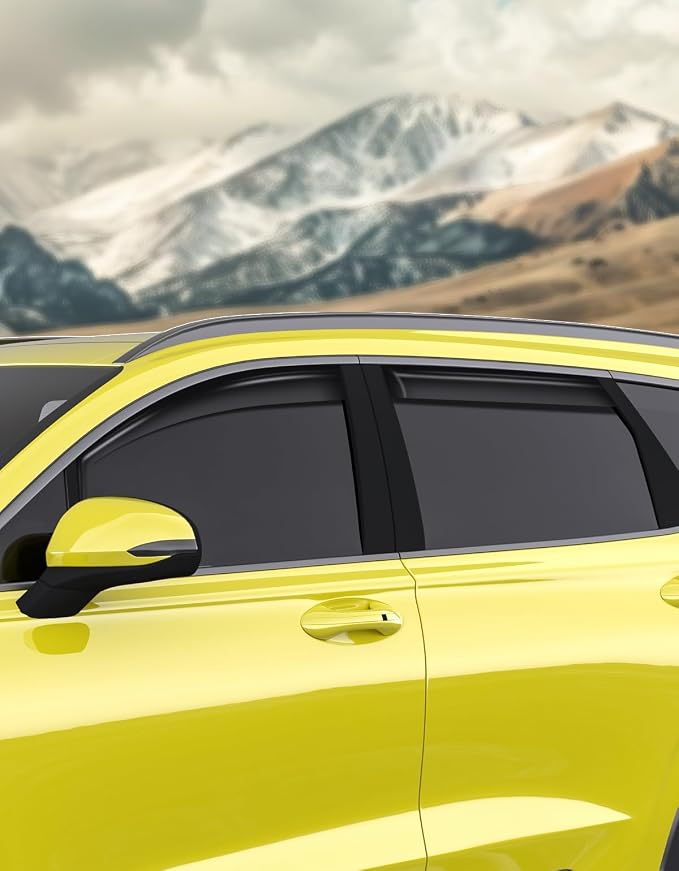 in-Channel Window Rain Guards Intended for Hyundai Santa Fe 5 Seats 2019-2023 (Not for XL 7 Seat) Window Deflectors Vent Visors Vent Shades Exterior Visors Rain Guards Accessories - 4 pcs