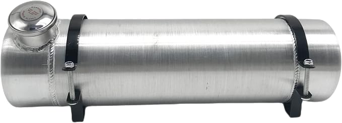 JSD 2 3/8 Gallon 6"x22" Aluminum Spun Round Gas Tank Fuel Tank End Fill 1/4" NPT Outlet for mini bike,go kart, Log splitter