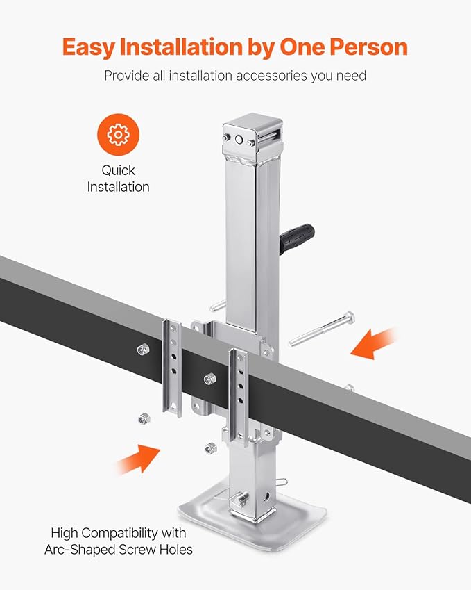 VEVOR Heavy Duty Swivel Trailer Jack, 8000 lbs Static Load Capacity, 28.5" Lift Jack Stand with Handle for RV, Horse, Utility, and Yacht Trailers