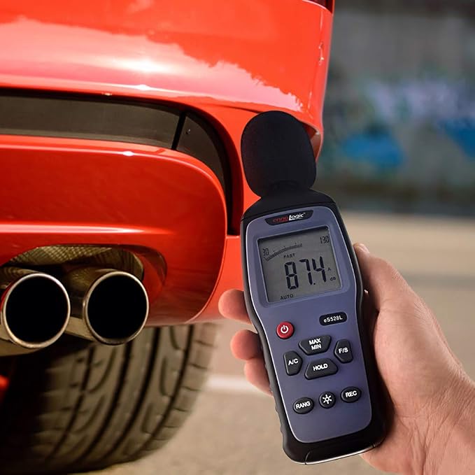 eS528L Decibel Meter and Recorder by ennoLogic – Digital Sound Level Meter and Noise Logger – Max/Min/Hold, 30-130 dBA Range, Updated Software | Digital Decibel Meter and Recorder, Max/Min/Hold, 30-130 dBA Range, Updated Software