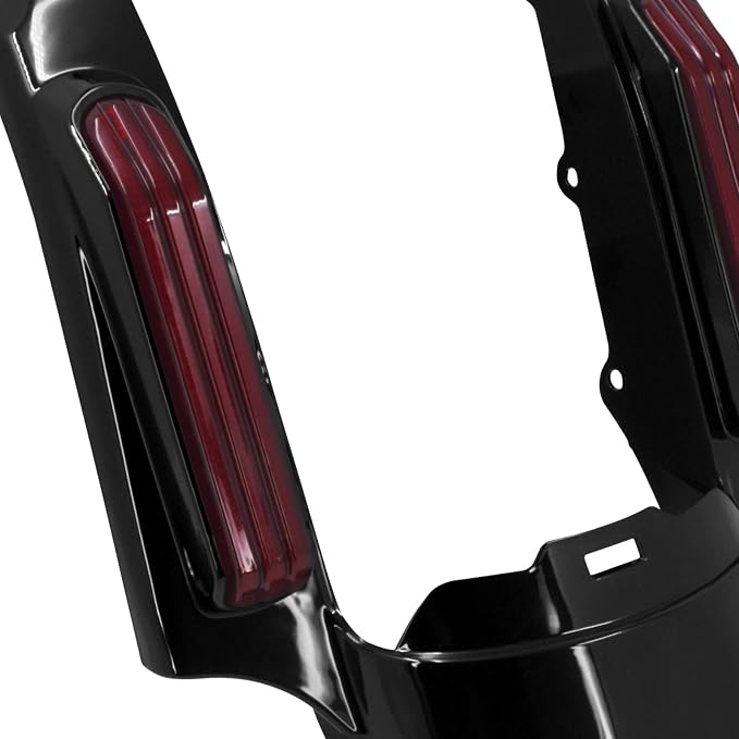 Rear Fender Fascia Extension with LED Running Brake Turn Signal Light Set Fit For Harley Touring Electrac Glide Road King Road Glide Street Glide 2014-2024 (Red Lens)
