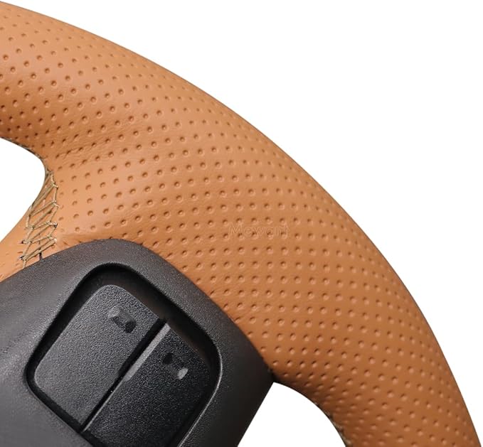 MEWANT Hand Stitch Car Steering Wheel Protector Wrap Cover for GMC Sierra 1500 2019-2023 / Sierra 1500 Limited 2022 / Sierra 2500 2020-2024 / Sierra 3500 2020-2024 / Yukon (XL) 2021-2023 Accessories