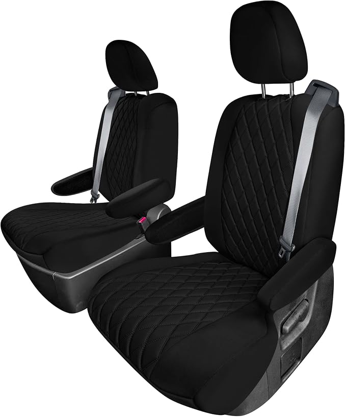 FH Group Custom Fit Car Seat Covers Specifically Made for Toyota Sienna 2021-2024, Black Ultraflex Neoprene 2nd Row Set Automotive Seat Covers, 7 Seater SUV Seat Covers, Toyota Accessories
