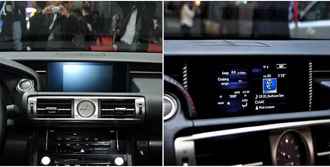 Soft Carbon Fiber Car Interiors Navigation Trim 2/Piece Decorative Stickers for Lexus RC300 350 200T 15-24 IS250 13-20 Carbon Fiber Interior Accessories
