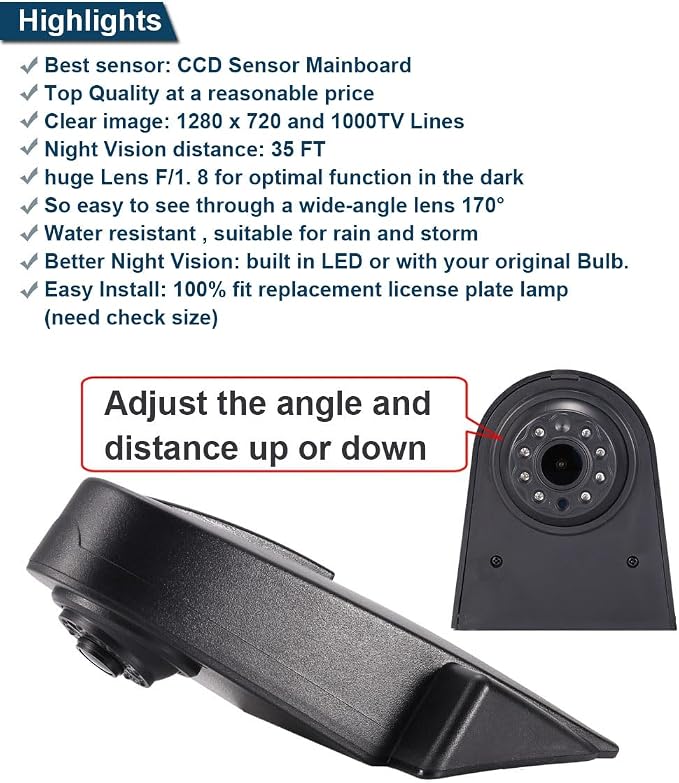 3rd Brake Light Reverse Camera Parking Camera+4.3" LCD Monitor for VW Crafter T5 Sprinter vito Viano Citroen Dacia Fiat Ford Hyundai Isuzu Iveco Mitsubishi Nissan Peugeot Seat Skoda Toyota