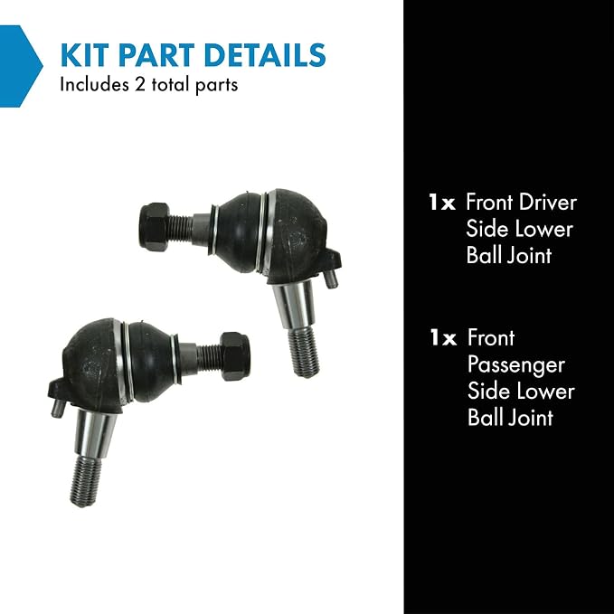 TRQ Front Lower Ball Joint Set Compatible with 94-00 Mercedes-Benz C230 C280 96-05 E320 98-03 CLK320 CLK430 98-04 SLK230 SLK320 03-06 S430 S500 06-09 E350 E550 E63 AMG 04-08 Chrysler Crossfire