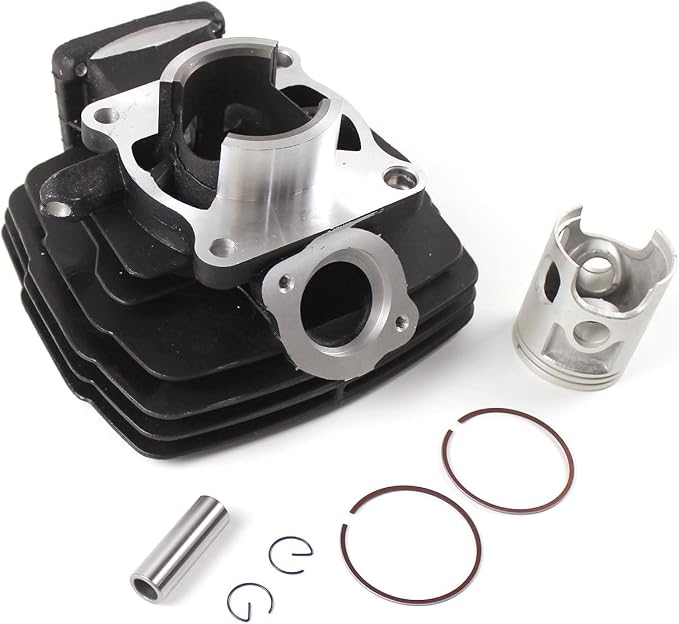 Top End Rebuild Kit Cylinder Piston 56mm Bore for Yamaha DT125 1974-1981, Engine Rebuild Kit with Gaskets Rings - Replacement for DT125A DT125B DT125C 1974-1981