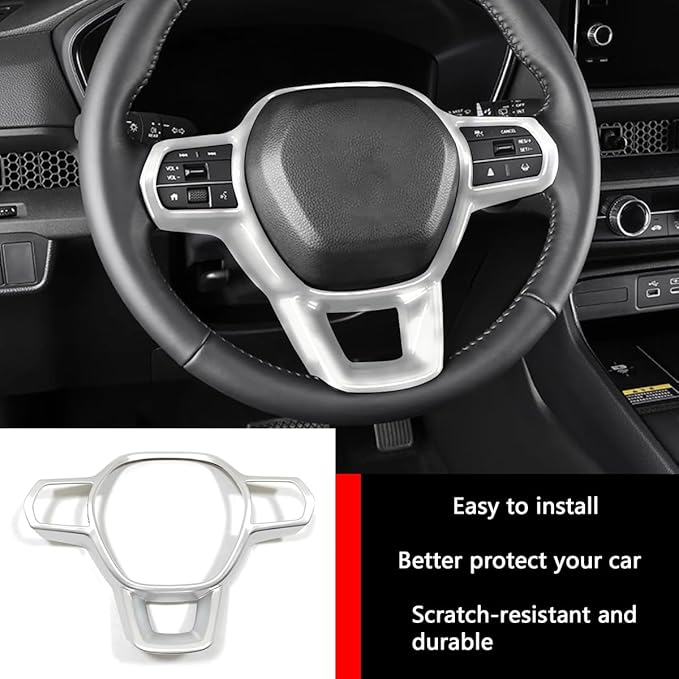 Car Accessories Fit for Honda CR-V CRV 2023 2024 Interior Left Center Console Decorative Frame Button Cover Trim Strips (Matte Silver) ABS 1 PC