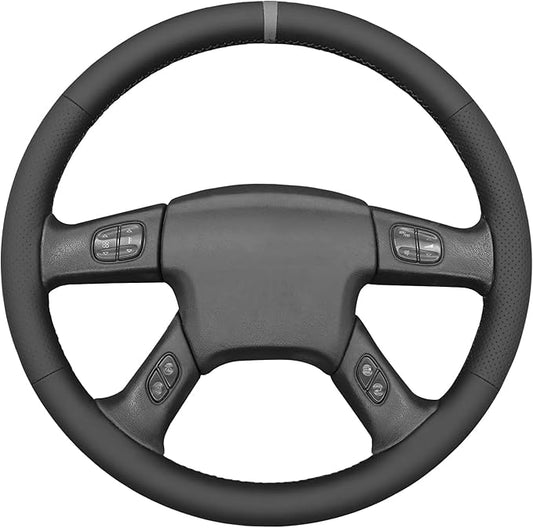 MEWANT Steering Wheel Cover for Chevy Silverado 1500/2500/3500 2003-2006 / Silverado 1500 2500HD 3500 Classic 2007 / Trailblazer 2002-2009 Hand-Stitched Steering Wheel Wrap
