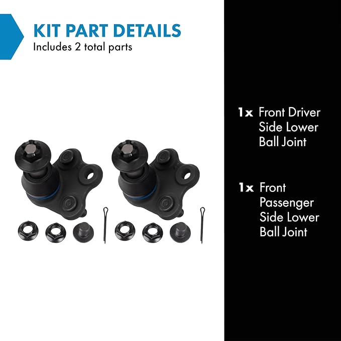 TRQ Front Lower Ball Joint Driver and Passenger Side Compatible with 2022 Lexus NX350 2022 Lexus NX350h 2023 Toyota bZ4X 2019-2023 Toyota RAV4 2021-2023 RAV4 Prime 2021-2024 Venza