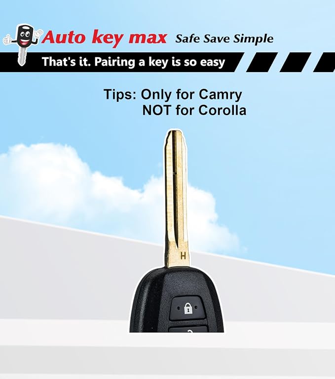 DIY Programmer Tool ，Programmable Keyfob, Simple car Key fob Replacement for 2013-2015 Toyota Rav4 2014-2016 Prius C V,2014-2017 Camry,HYQ12BEL with H Chip
