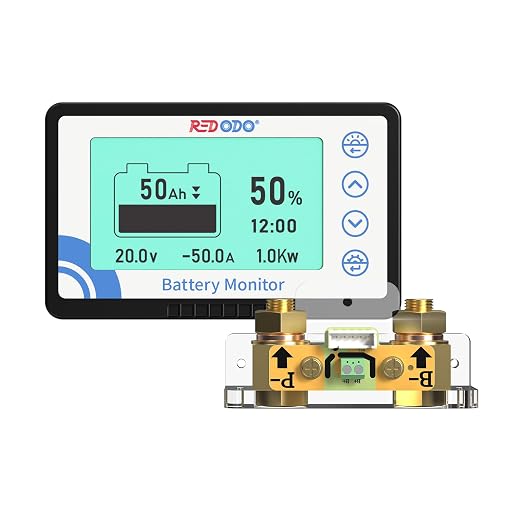 Redodo 500A Battery Monitor, 8-120V Battery for RV/Solar Systems | M8 Shunt, Real-Time Voltage/Capacity Monitoring, Low SOC Alert, For LiFePO4 Lithium AGM Gel Batteries, 1-Year Warranty