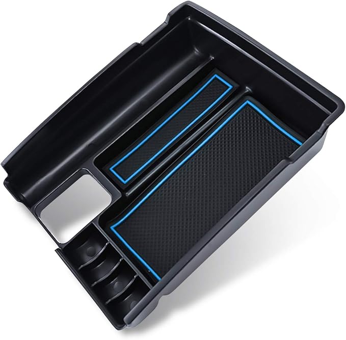 LUWU Rogue Center Console Organizer for 2014 2015 2016 2017 2018 2020 N issan Rogue Accessories Armrest Console Storage Box Insert Tray ABS Material Blue-Trim