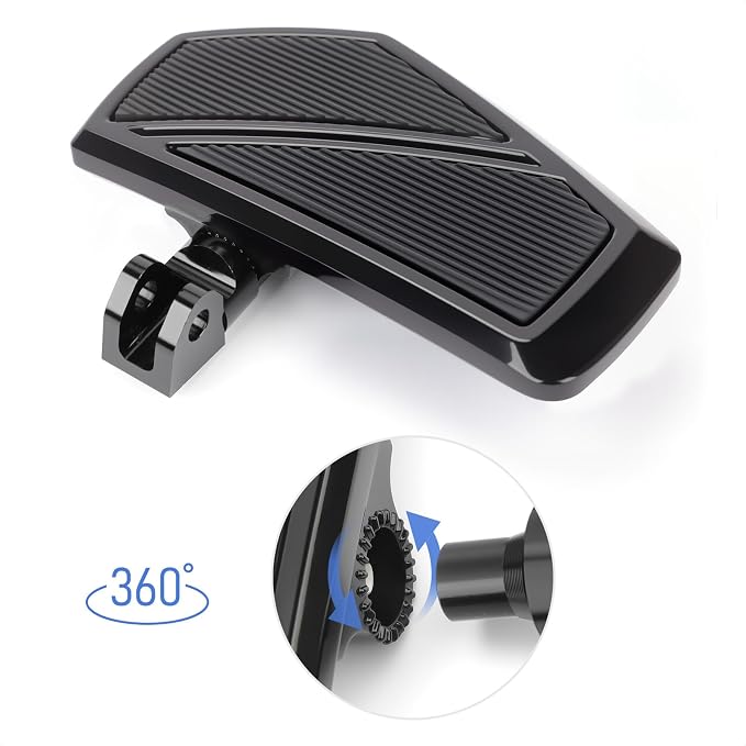 Anti-Slip Rider Floorboards Compatible with Honda Rebel 300 500 CMX300 CMX500 2017-2025 Front Footpegs Driver Aluminum Highway Pegs Accessories (Gloss Black B)