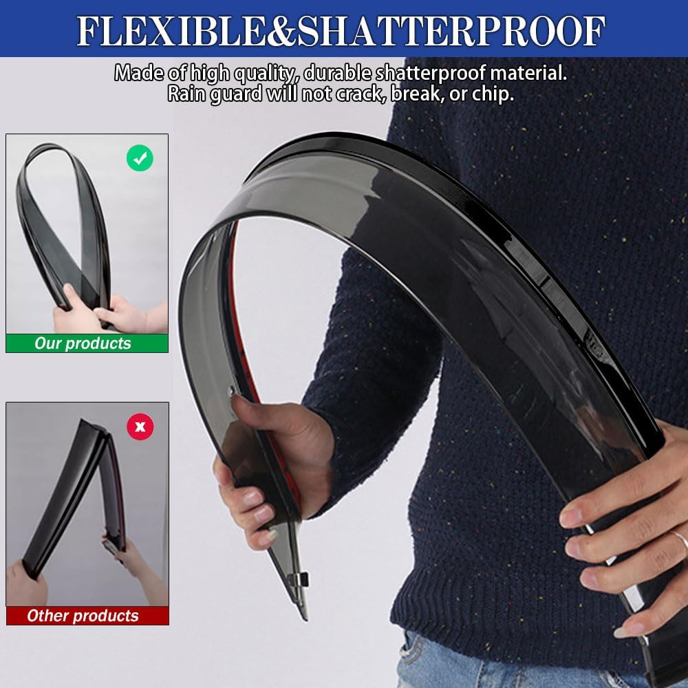 Rain Guards for Hyundai Palisade SE SEL XRT 2020-2024, Tape-on Side Window Deflectors for Hyundai Palisade, Window Visors for Hyundai Cars,for Hyundai Car Accessories 4 Rain Guards ＆ 2 Car Coasters