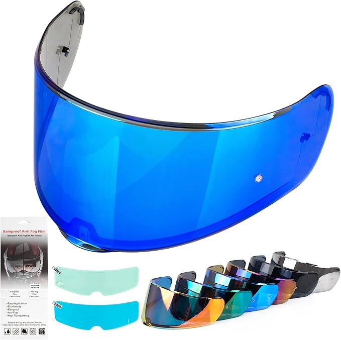 XINGWU Motorcycle Helmet Visor for Sedici Strada 2 Strada 3 LS2 FT2 VECTOR FF801 FF397 with Anti-fog Rainproof Helmet Film Face Shield Motorcycle Helmet Accessories Visor Replacement (Blue)