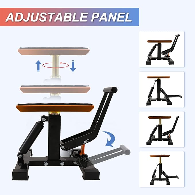 POLARBEAR Dirt Bike Stand Hydraulic Aluminum Jack Stands Vertical Lift CNC, for Dirt Bike/ATV/ADV/Rally Maintenance, Motorcycle Dirtbike Engine Stand with 1200Lbs Capacity(Orange)