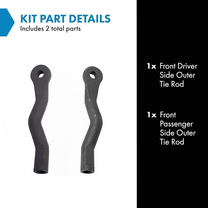 TRQ Outer Left and Right Tie Rod Set 2 Piece Compatible with 06 Lexus GS300 RWD, 07-11 GS350 RWD, 06-07 GS430, 07-11 GS450h, 08-11 GS460, 08-14 IS F, 16-17 IS200t, 06-15 IS250 11-20 IS350