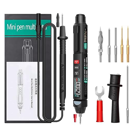 Pen Type Digital Multimeter,A3008 6000 Counts Intelligent Digital Multimeter,Non-Contact Voltmeter Sensor Pen Test for AC/DC Voltage Resistance Continuity Diode Capacitance
